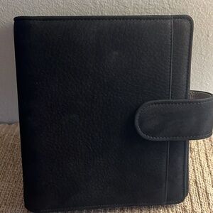 CUSTOM Vanderspek Personal Wide Ring Planner Nubuk Noir/Nubuck Terre